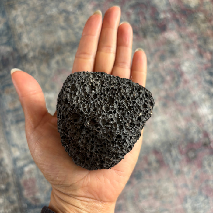 Black Lava Rough Stone Porous Lightweight Grounding Rock