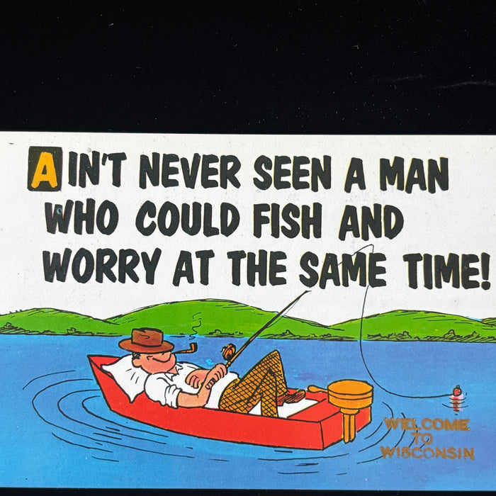 Vintage Postcard Lot Comic Wisconsin Fishing Antique Prison Kelly Carmichael