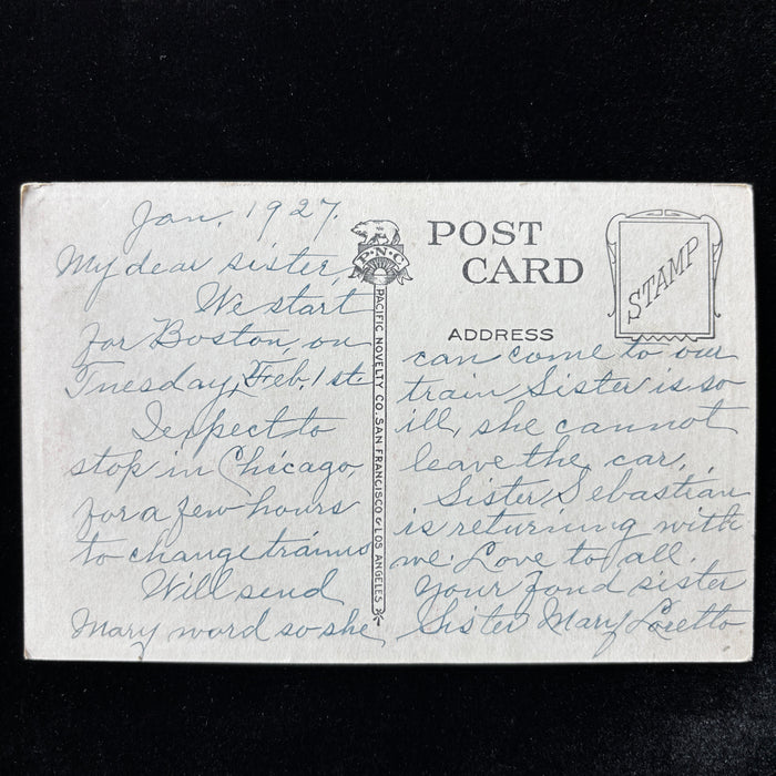 Vintage Postcard 1927 Traveling Catholic Nuns California Rose Walk