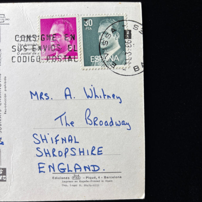 Vintage Postcard 1986 Spending Spree Ibiza Spain Church San Jose Altar Village