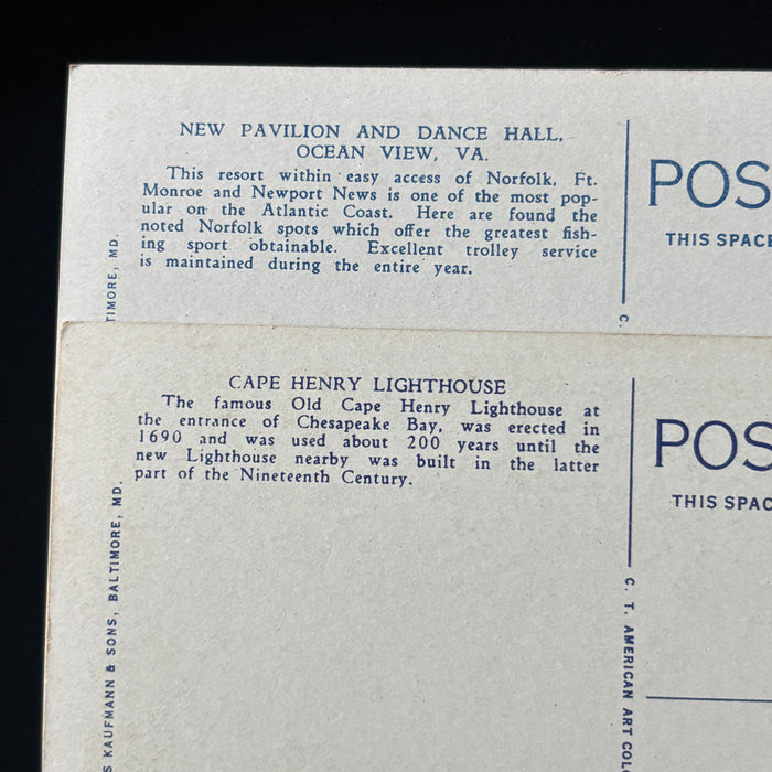 Vintage Postcard Lot Night Life Dance Cavalier Hotel Lighthouses Ocean Virginia