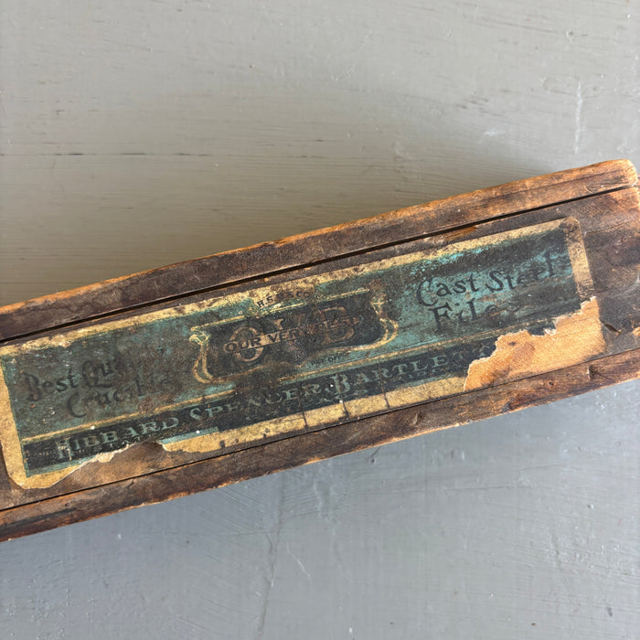 Wand Box Vintage Wood Sliding Display Case for Crystals