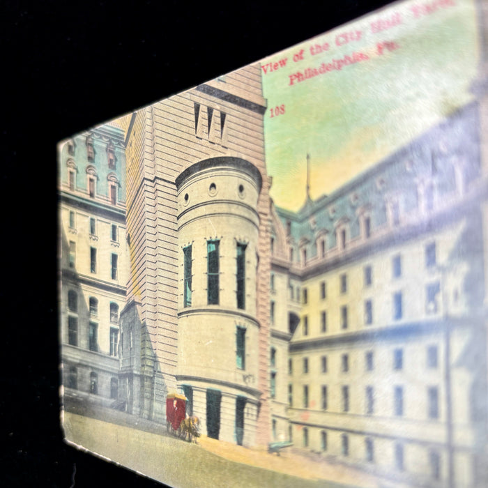 Antique Postcard 1910 Deaconess History Philadelphia City Hall Horse Carriage