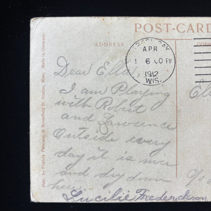Antique Postcard 1912 Kongsvinger Norway Scandanavian-American Denmark Wisconsin