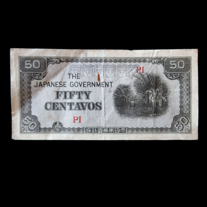 Vintage Banknote WWII 1942 Japan Occupation Philippines 50 Centavos Jim Currency