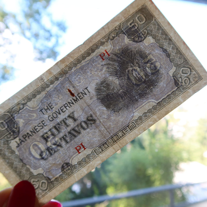 Vintage Banknote WWII 1942 Japan Occupation Philippines 50 Centavos Jim Currency