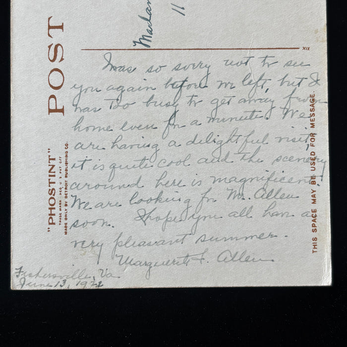 Antique Postcard 1922 New River Canyon West Virginia Railroad View Phostint