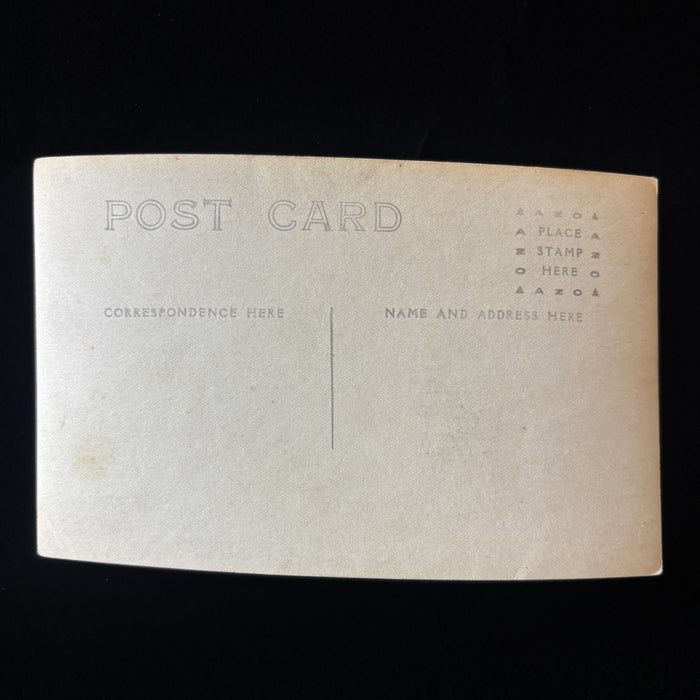 Vintage Postcard 1910s RPPC Patriotic American Flag Ceremony Crowd Antique Car