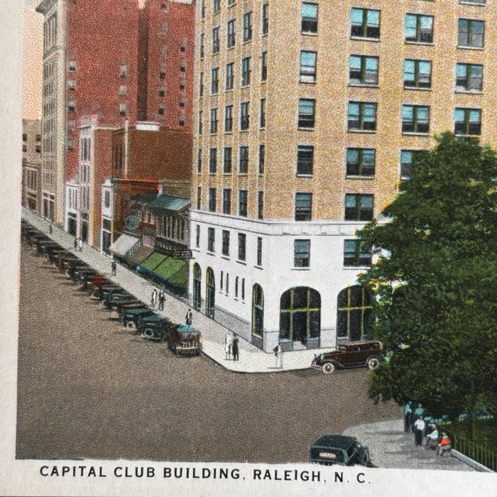 Vintage Postcard Lot Raleigh North Carolina Car Flag Capital Club Hotel Carolina
