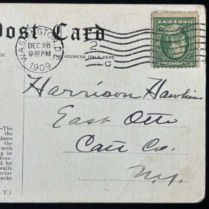 Antique 1909 Postcard White House Fountain Souvenir Posted East Otto Catt Co NY