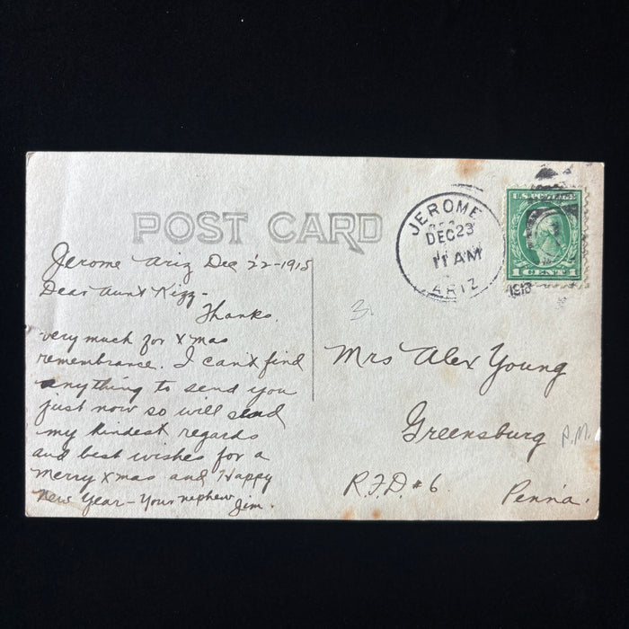 Antique Postcard 1915 RPPC Jerome Arizona Verde River Clarkdale Mining Towns