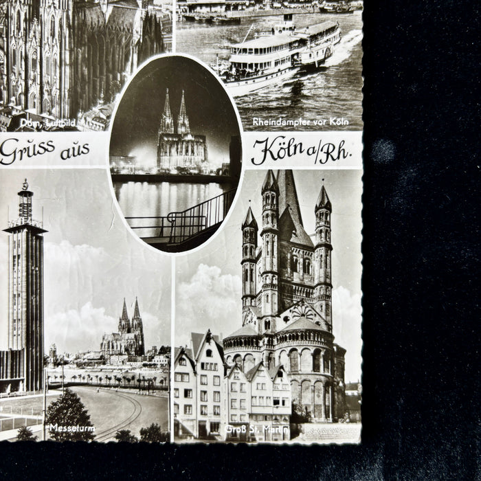 Vintage Postcard 1950s Gruss Aus Cologne Germany WWII Notes