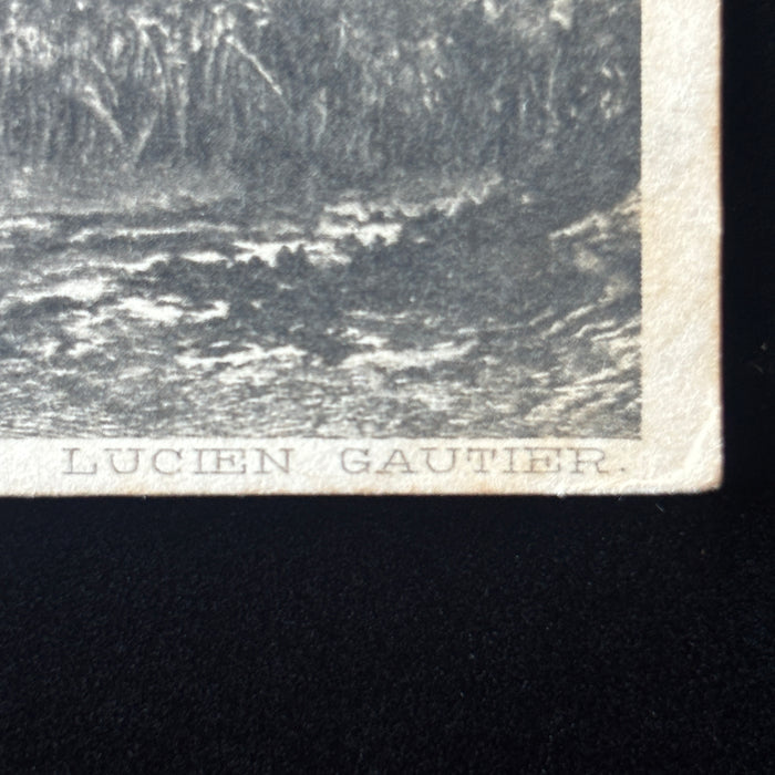 Antique Postcard 1900s Heron Bird Sunset Lucien Gautier Jesse Boot Nottingham UK