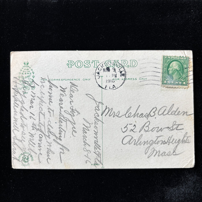 Antique Postcard 1916 "Headed Home" Laura Street Jacksonville Florida Scene