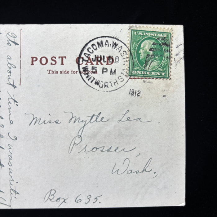 Antique Postcard 1912 Bridal Veil Falls Columbia River Tacoma WA Social History