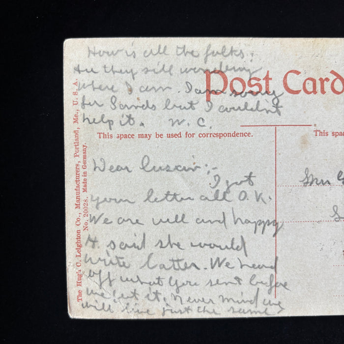Antique Postcard 1911 Boat Cottage Sunset Mascoma Lake E. Lebanon New Hampshire
