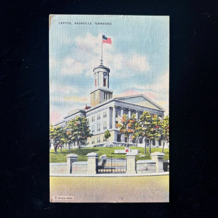 Vintage Postcard 1940s Dixie State Capitol Nashville Tennessee Wiles Hood Artist