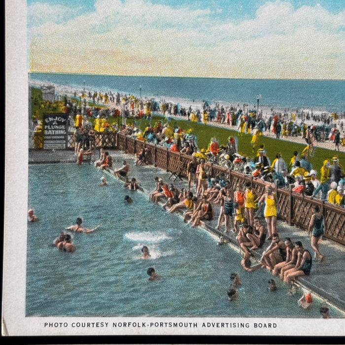 Vintage Postcard Lot Norfolk Virginia Beach Kiddyland Amusement Park Pool Ferry