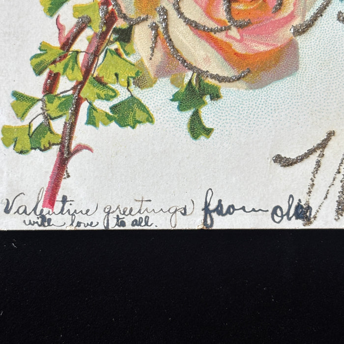 Antique Postcard 1910s Glitter Valentines Wilmerding Cornplanter Pennsylvania