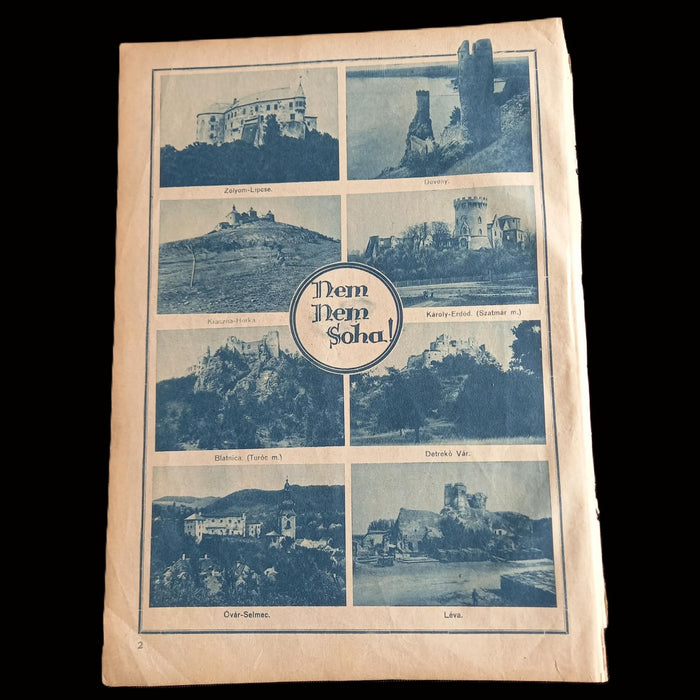 Vintage Ephemera 1930 Ice Skating Art Deco Hungarian Castle Nem Soha! Picture