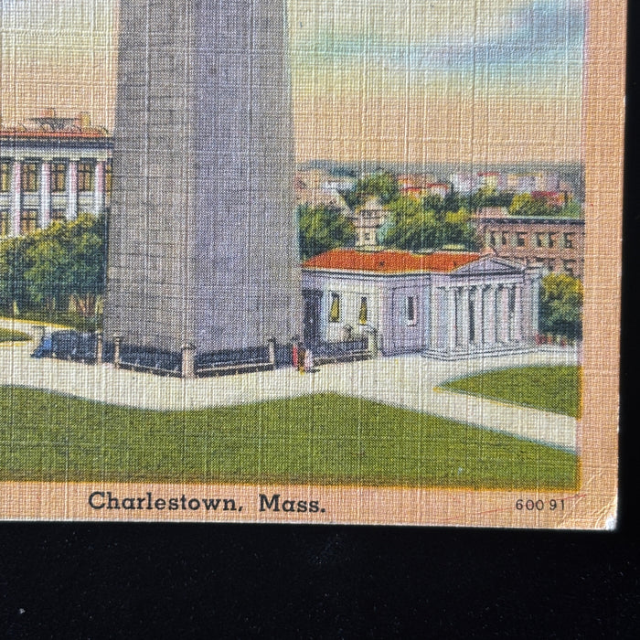 Vintage Postcard 1940s Sanatorium Bunker Hill Monument Boston MA Deer Isle ME