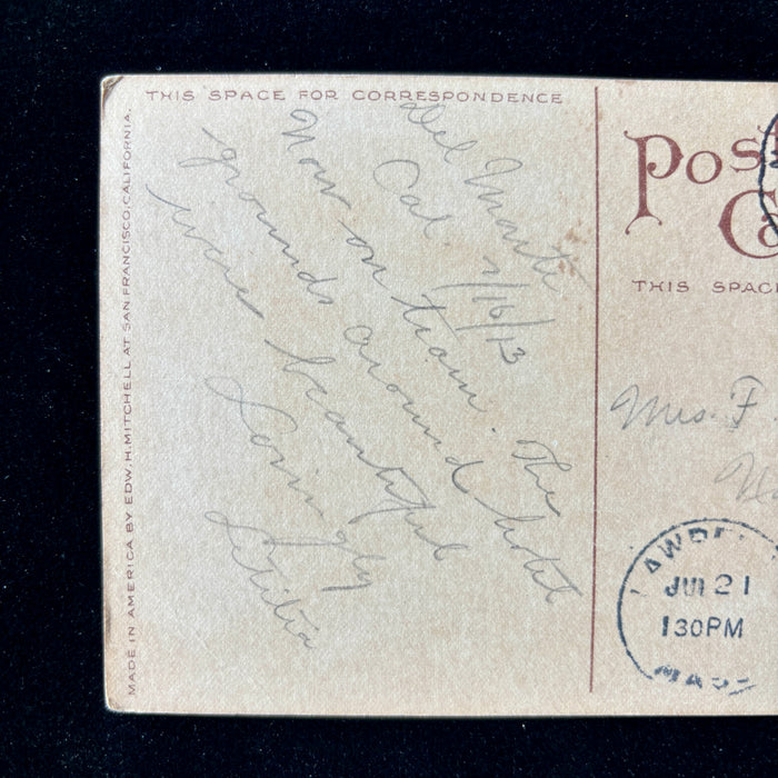 Antique Postcard 1913 Hotel Del Monte Rare RPO Train Postage