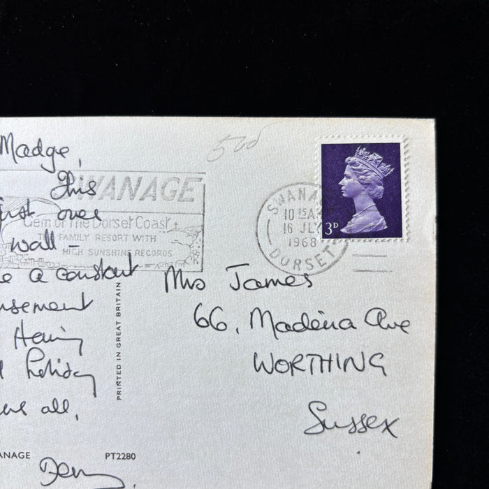 Vintage Postcard 1963 Swanage Mill Pond Gem Dorset Duck Sussex Worthing Holiday