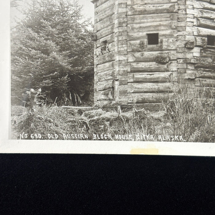 Vintage Postcard RPPC Old Russian Colonial Block House Sitka Alaska Worden