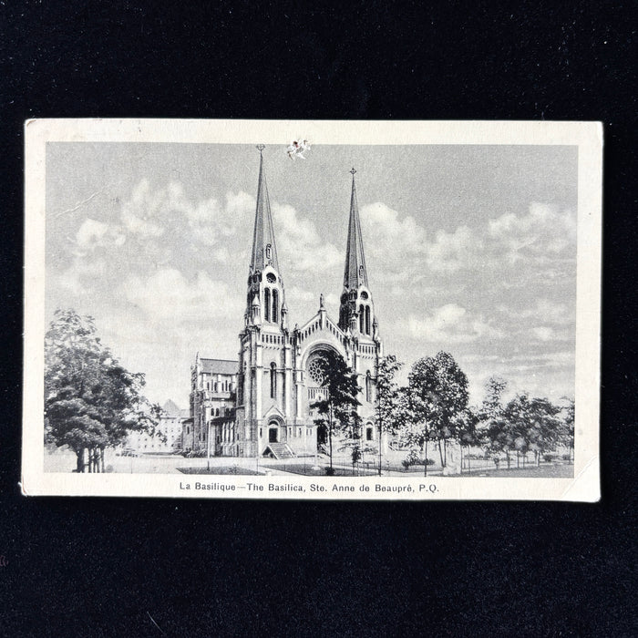 Vintage Postcard 1936 Pilgrimage Message Ste Anne De Beaupre Basilica Quebec