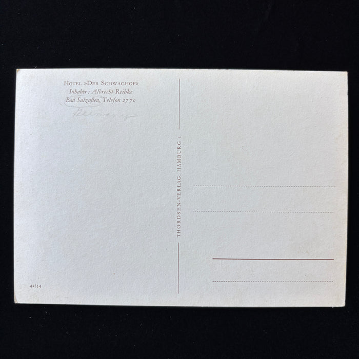 Vintage Postcard Hotel Schwaghof Bad Salzuflen Germany Dining Mid Century Modern