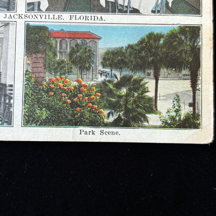 Vintage Postcard 1929 Air Mail Slogan Jacksonville FL Hotel Windle Multi-View
