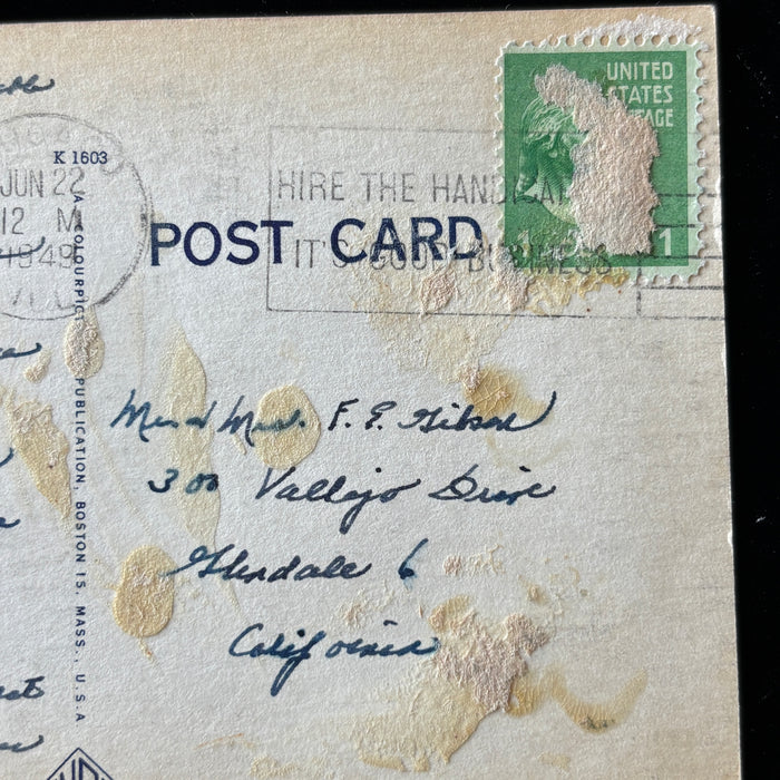 Vintage Postcard 1949 United Air Lines Photo Chicago Aerial View Nurse History