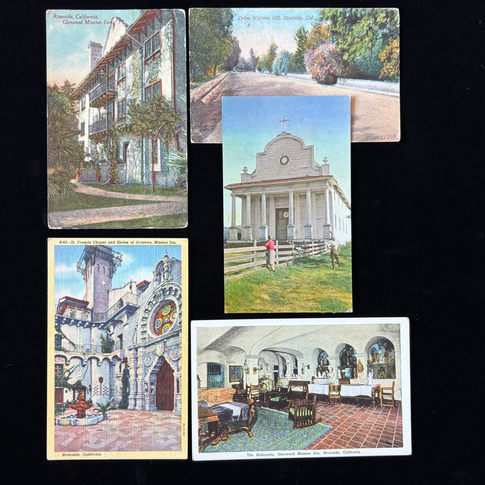 Vintage Postcard Lot Riverside Glenwood Mission Inn Cataldo Mission California