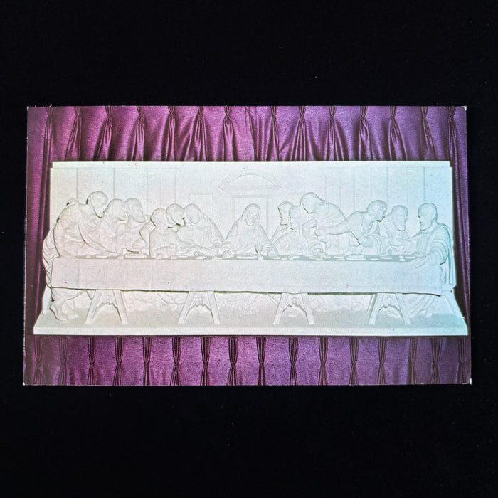 Vintage Postcard Famous Last Supper White Marble Purple Exhibit Proctor Vermont