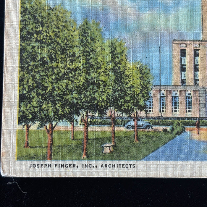 Vintage Postcard 1946 Nice Nurse Swan Car Houston City Hall Texas Lone Star Flag