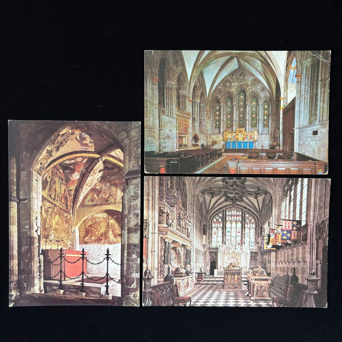 Vintage Postcard Lot UK England Cathedrals Chapels Interior Art Gothic Ephemera