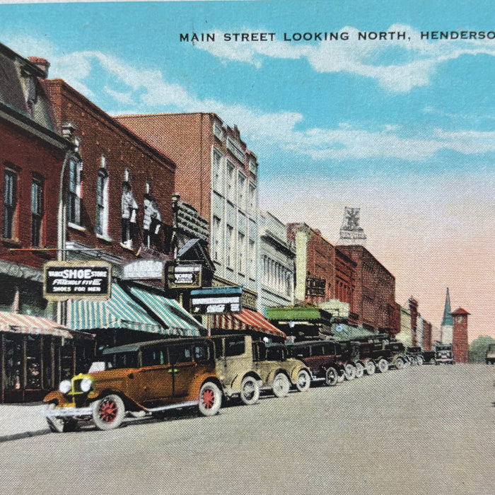 Vintage Postcard Lot Main Street Henderson NC Shop Signs Cars Golf Country Club