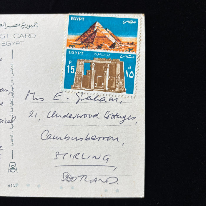 Vintage Postcard Sailing Nile Cruise History Valley of Queens Tomb Mural Egypt