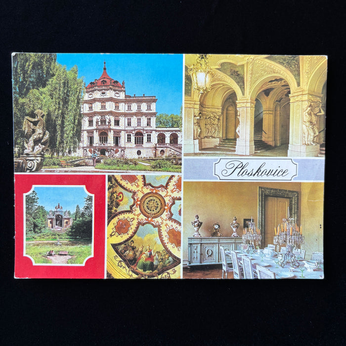 Vintage Postcard Ploskovice Castle Czech Republic Film Castle Baroque Multiview