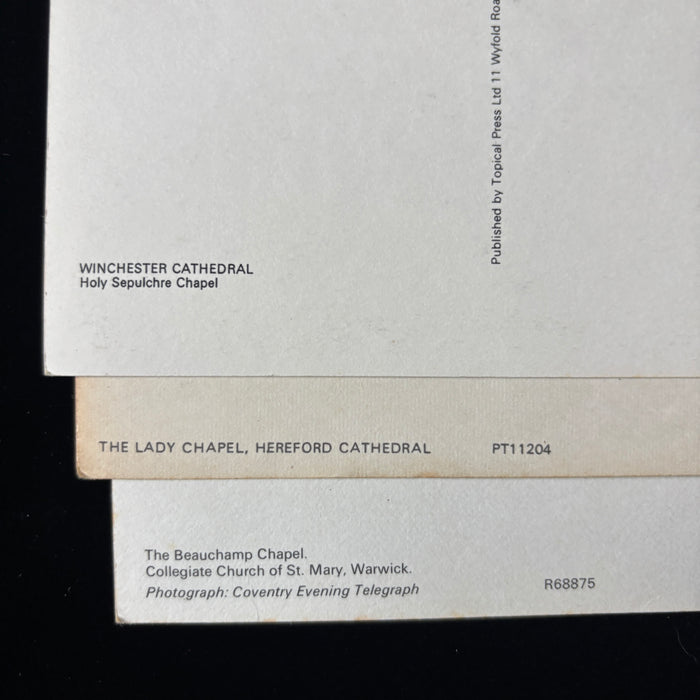 Vintage Postcard Lot UK England Cathedrals Chapels Interior Art Gothic Ephemera
