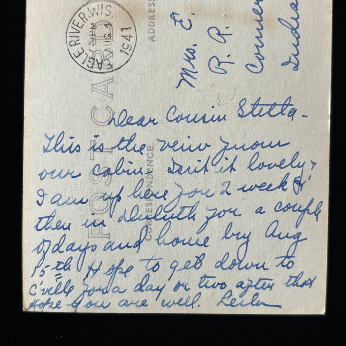 Vintage Postcard1941 RPPC Three Lakes Camp Ground Eagle River Wisconsin Woods