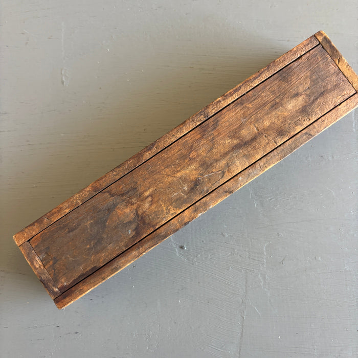 Wand Box Vintage Wood Sliding Display Case for Crystals