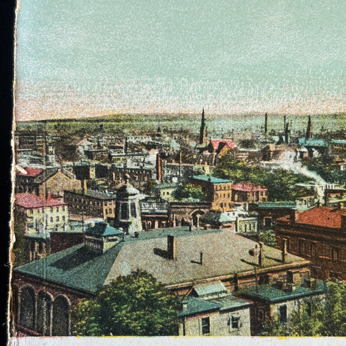 Antique Postcard 1900s Streetcar Trolley Newark New Jersey Panoramic Aerial View