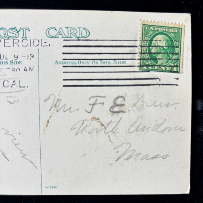 Antique Postcard 1913 Travel Note Glenwood Mission Inn Riverside California