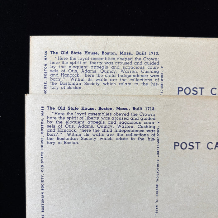 Vintage Postcard Lot Boston Old State House Marine Museum Representative Hall