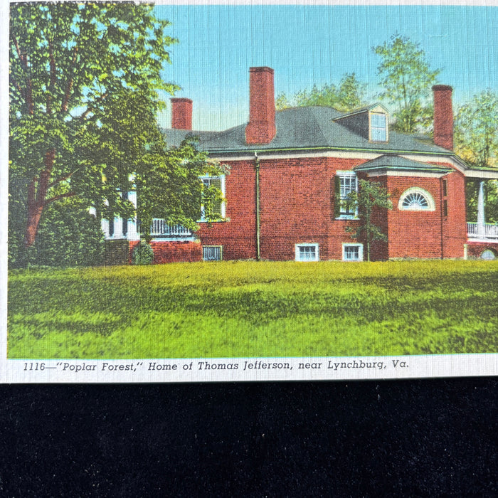Vintage Postcard 1948 Funny Thing Poplar Forest Home Thomas Jefferson Lynchburg VA