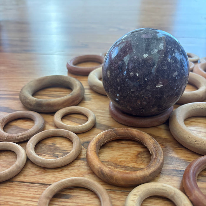 Display Stand Bundle: 51 Wood Rings for Balls, Eggs, Stones
