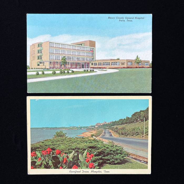 Vintage Postcard Lot Tennessee Henry County Hospital Riverfront Dr Memphis Cars