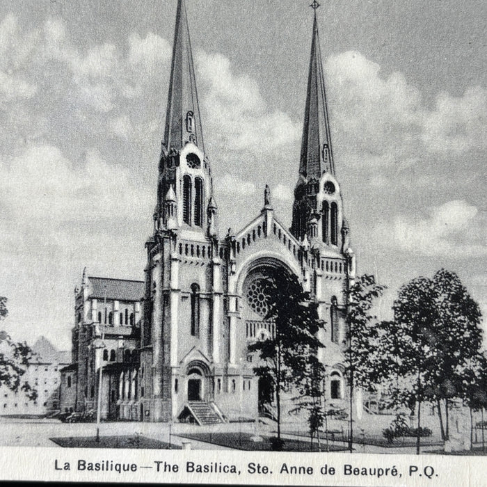 Vintage Postcard 1936 Pilgrimage Message Ste Anne De Beaupre Basilica Quebec