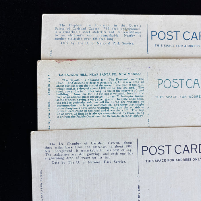 Vintage Postcard Lot New Mexico Route 66 Automobile Carlsbad Caverns La Bajada